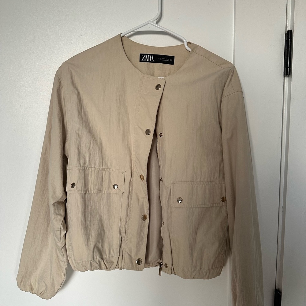 Zara Women's Beige Utility Jacket